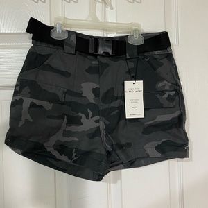 Bluenotes High Rise Cargo Shorts in Grey Camo